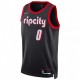 Men's Portland Trail Blazers Damian Lillard #0 Nike Black 2021/22 Swingman NBA Jersey - City Edition