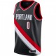 Men's Portland Trail Blazers Damian Lillard #0 Nike Black 2020/21 Swingman Jersey – Icon Edition