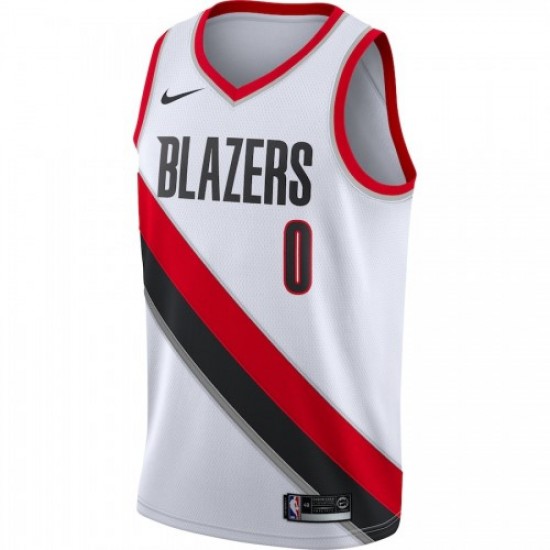 Men's Portland Trail Blazers Damian Lillard #0 Nike White Swingman Jersey - Association Edition