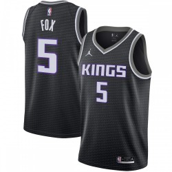 De'Aaron Fox Sacramento Kings Jordan Brand 2020/21 Swingman Jersey - Statement Edition - Black