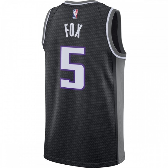 De'Aaron Fox Sacramento Kings Jordan Brand 2020/21 Swingman Jersey - Statement Edition - Black