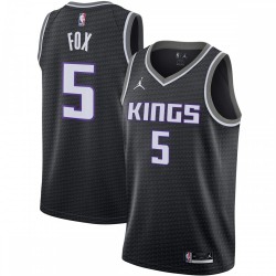 De'Aaron Fox Sacramento Kings Jordan Brand Logo 2020/21 Swingman Jersey - Statement Edition - Black