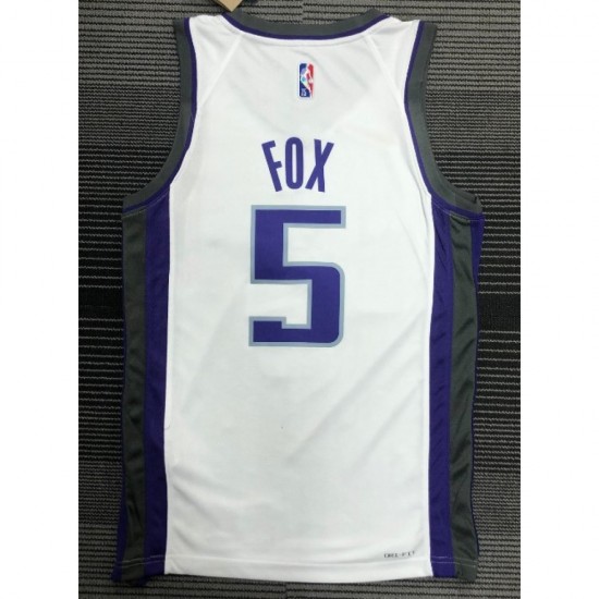 Men's Sacramento Kings De'Aaron Fox #5 Nike White 2021/22 Swingman NBA Jersey - Association Edition