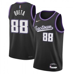 Men's Sacramento Kings Neemias Queta #88 Nike Black 2021/22 Swingman NBA Jersey - City Edition