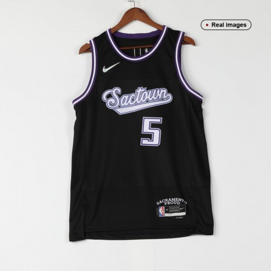 Men's Sacramento Kings De'Aaron Fox #5 Nike Black 2021/22 Swingman NBA Jersey - City Edition