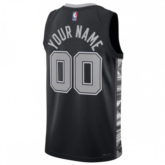 San Antonio Spurs Jordan Brand Unisex 2022/23 Swingman Custom Jersey - Statement Edition - Black