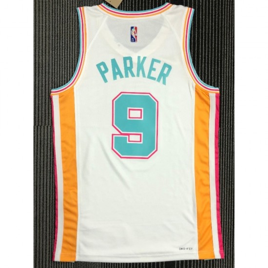 Men's San Antonio Spurs Tony Parker #9 Nike White 2021/22 Swingman Jersey - City Edition