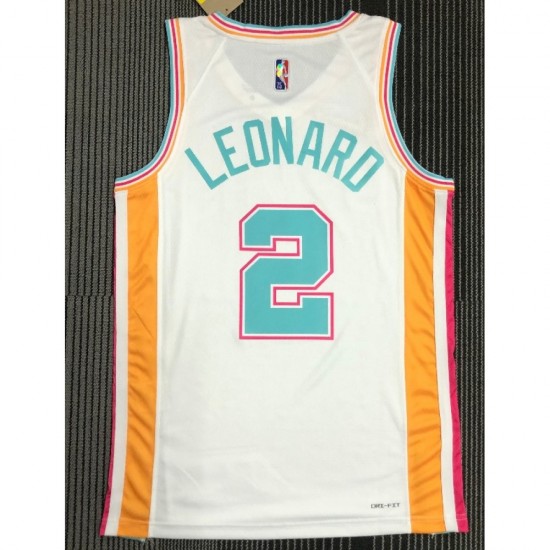 Men's San Antonio Spurs Kawhi Leonard #2 Nike White 2021/22 Swingman Jersey - City Edition