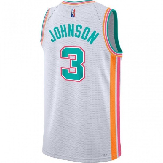 Men's San Antonio Spurs Keldon Johnson #3 Nike White 2021/22 Swingman Jersey - City Edition