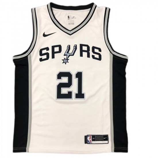 Men's San Antonio Spurs Tim Duncan #21 Nike White 2020/21 Swingman Jersey - Association Edition