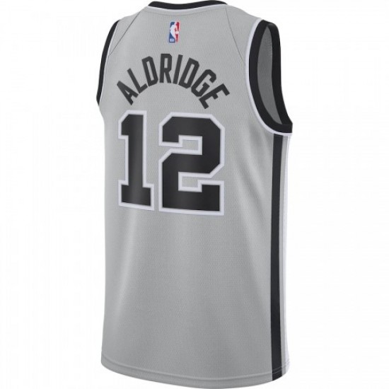 Men's San Antonio Spurs LaMarcus Aldridge #12 Jordan Silver 20/21 Swingman Jersey- Statement Edition