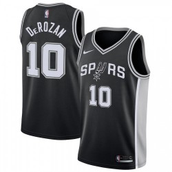 Men's San Antonio Spurs DeMar DeRozan #10 Nike Black Swingman Jersey - Icon Edition