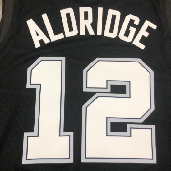 Men's San Antonio Spurs Lamarcus Aldridge #12 Nike Black 20/21 Swingman Jersey - City Edition