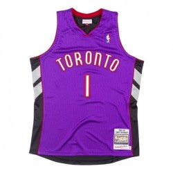 Men's Toronto Raptors Tracy McGrady #1 Throwback Mitchell & Ness Purple 99-00 Hardwood Classics Jersey