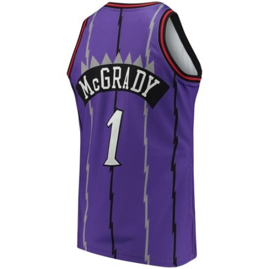 Men's Toronto Raptors Tracy McGrady #1 Throwback Mitchell & Ness Purple 98-99 Hardwood Classics Jersey