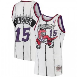 Men's Toronto Raptors Vince Carter #15 Mitchell&Ness White 1998-99 Hardwood Classics Swingman Jersey