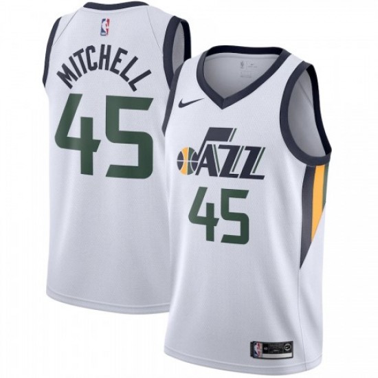 Men's Utah Jazz Donovan Mitchell #45 Nike White Swingman Jersey - Association Edition