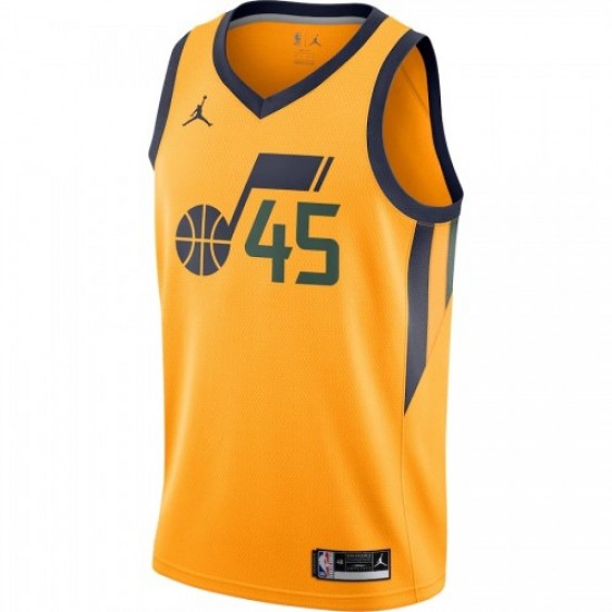 Men's Utah Jazz Donovan Mitchell #45 Jordan Gold 2020/21 Swingman Jersey - Statement Edition