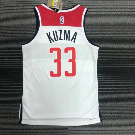 Men's Washington Wizards Kyle Kuzma #33 Nike White 2021/22 Swingman NBA Jersey - Association Edition