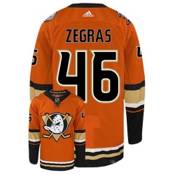 Men's Anaheim Ducks Trevor Zegras #46 adidas Orange Alternate Authentic Jersey