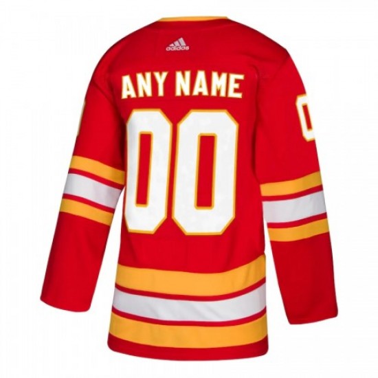 Men's Calgary Flames adidas Red Alternate Authentic Custom Jersey