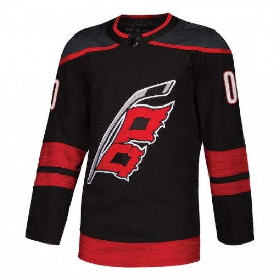 Men's Carolina Hurricanes adidas Black Alternate Authentic Custom Jersey