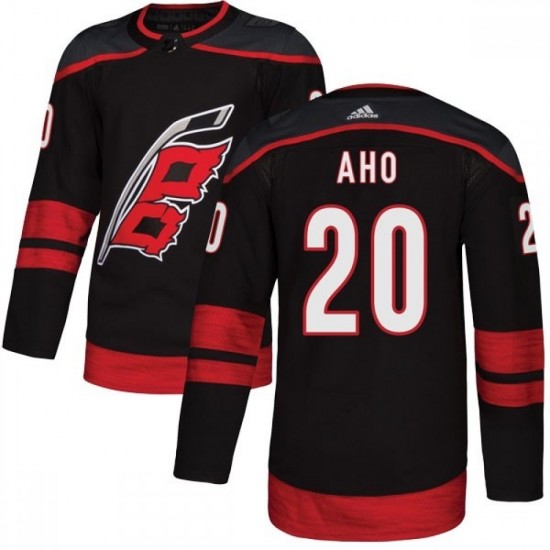 Men's Carolina Hurricanes Sebastian Aho #20 adidas Black Alternate Authentic Jersey