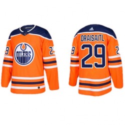 Men's Edmonton Oilers #29 Leon Draisaitl adidas Orange Alternate Authentic Jersey