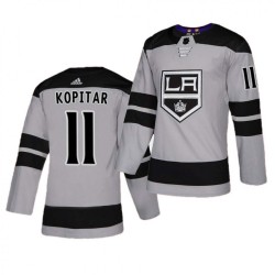 Men's Los Angeles Kings Anže Kopitar  #11  adidas Gray Alternate Authentic Jersey