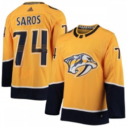 Juuse Saros Nashville Predators adidas Home Authentic Player Jersey - Gold