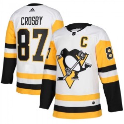 Men's Pittsburgh Penguins Sidney Crosby #87 adidas White Authentic Player Jersey