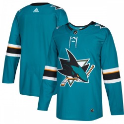 San Jose Sharks adidas Home Authentic Blank Jersey - Teal