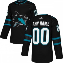 San Jose Sharks adidas Alternate Authentic Custom Jersey - Black