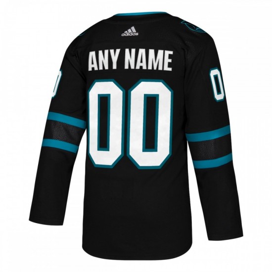 San Jose Sharks adidas Alternate Authentic Custom Jersey - Black