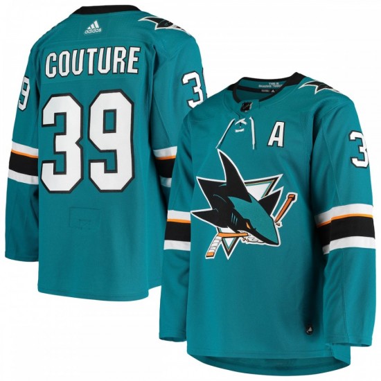 Logan Couture San Jose Sharks adidas Home Authentic Alternate Captain Player Jersey - Teal