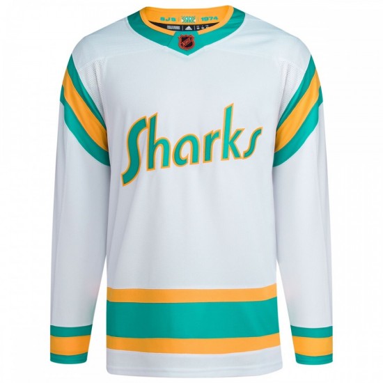 San Jose Sharks adidas Reverse Retro 2.0 Authentic Blank Jersey - White