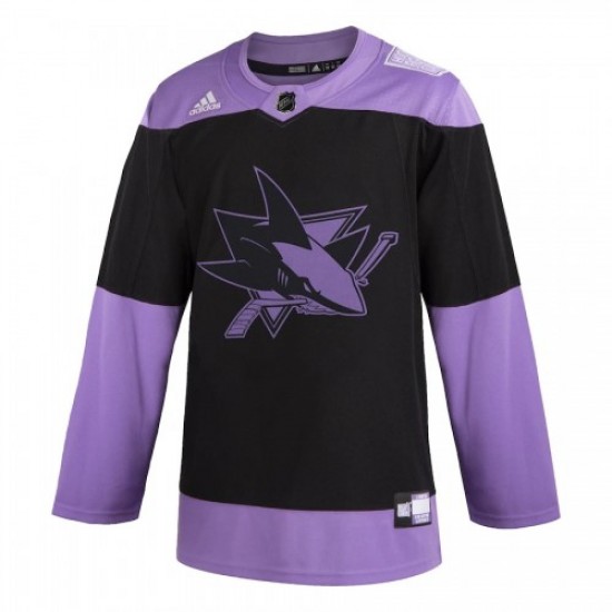 Men's San Jose Sharks Logan Couture #39 adidas Black Hockey Fights Cancer Practice Jersey