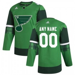 Men's St. Louis Blues adidas Green 2020 St. Patrick's Day Custom Jersey