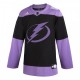 Men's Tampa Bay Lightning adidas Black Hockey Fights Cancer Custom Practice Jersey