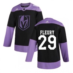 Men's Vegas Golden Knights Marc-André Fleury #29 Adidas Black Hockey Fights Cancer Practice Jersey