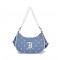 Dia MONOGRAM Jacquard Denimlike Strap Hobo Bag Boston Red Sox