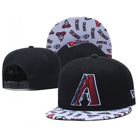 Arizona Diamondbacks White Pattern Visor Snapback Hat – Black