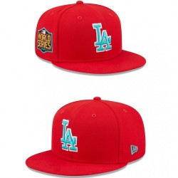 Los Angeles Dodgers 2020 World Series Teal Undervisor Snapback Hat - Scarlet