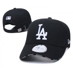 Los Angeles Dodgers Team Name on Visor Edge Black Adjustable Hat