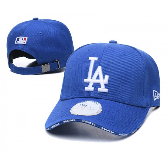 Los Angeles Dodgers Team Name on Visor Edge Blue Adjustable Hat