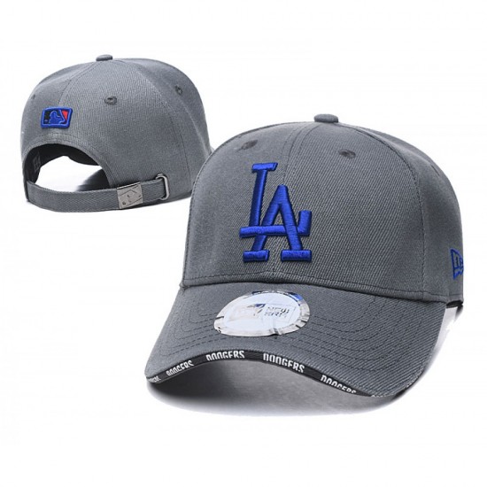 Los Angeles Dodgers Team Name on Visor Edge Gray Adjustable Hat