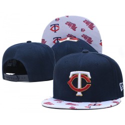 Minnesota Twins Pattern Visor 2Tone Navy/White Snapback Hat