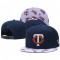 Minnesota Twins Pattern Visor 2Tone Navy/White Snapback Hat