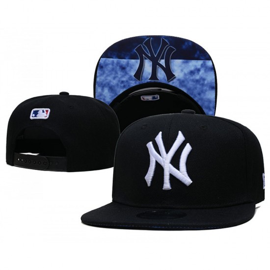 New York Yankees Pattern Under Visor Black Spanback Hat