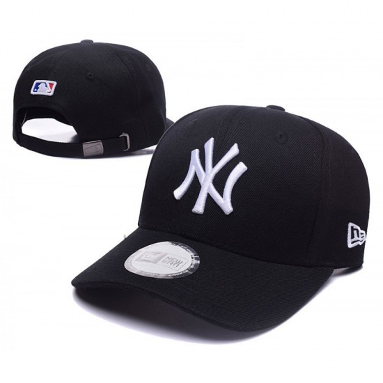 New York Yankees League Essential Black White Logo Adjustable Hat